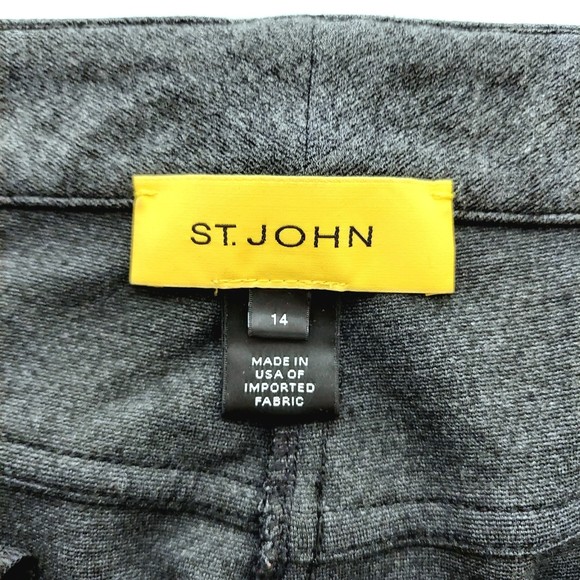 St. John Women's Gray Stretch Straight Leg Career Trousers, Sz 14 - Picture 3 of 9